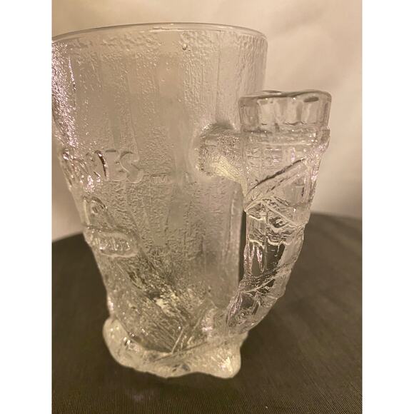 Set of 2 clear glass Flintstones "Roc McDonald" Mugs 1993 McD,Inc. 2 designs EUC - Picture 14 of 16